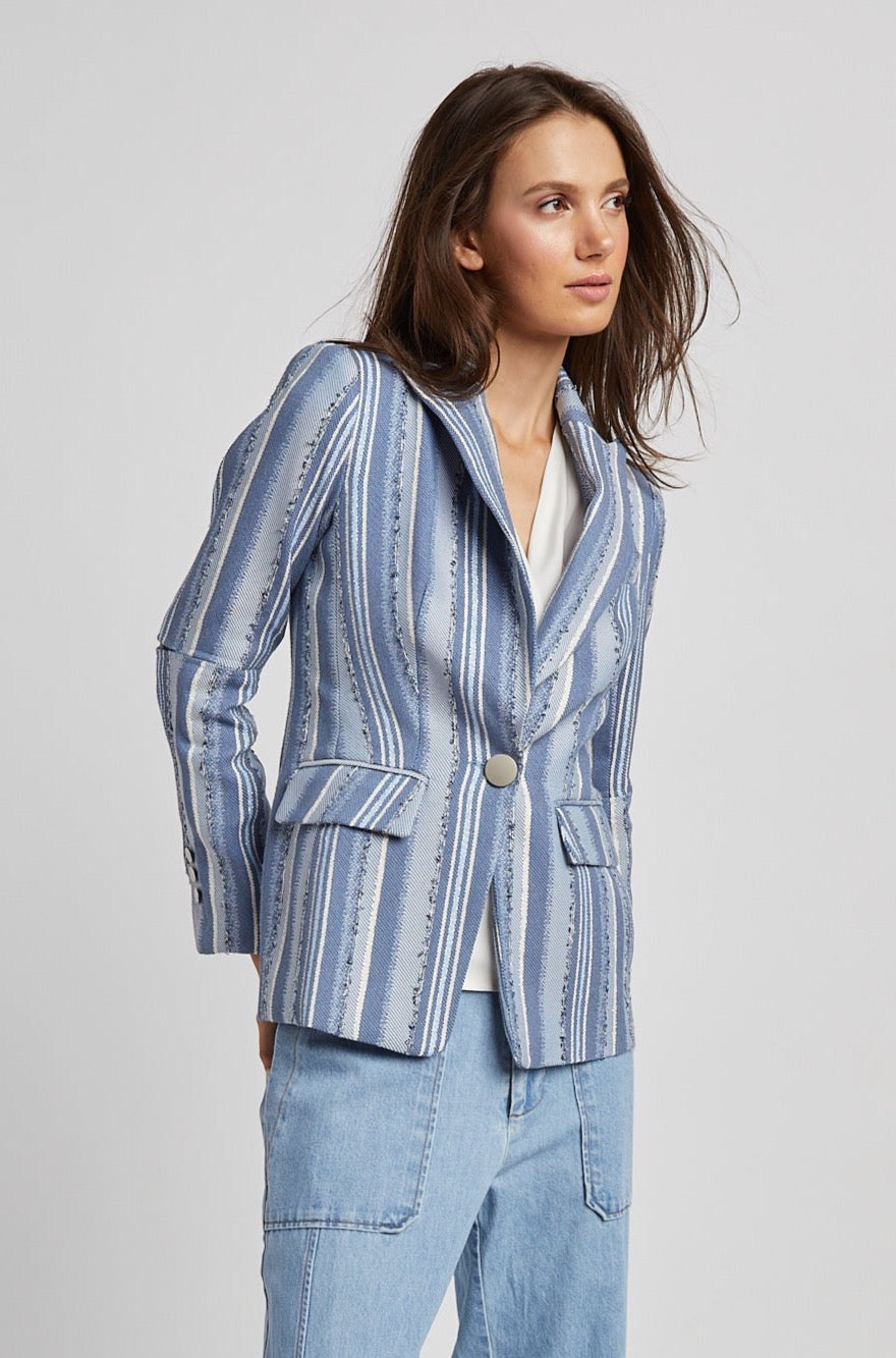 Blazer à simple boutonnage avec détails aux coudes Hunter