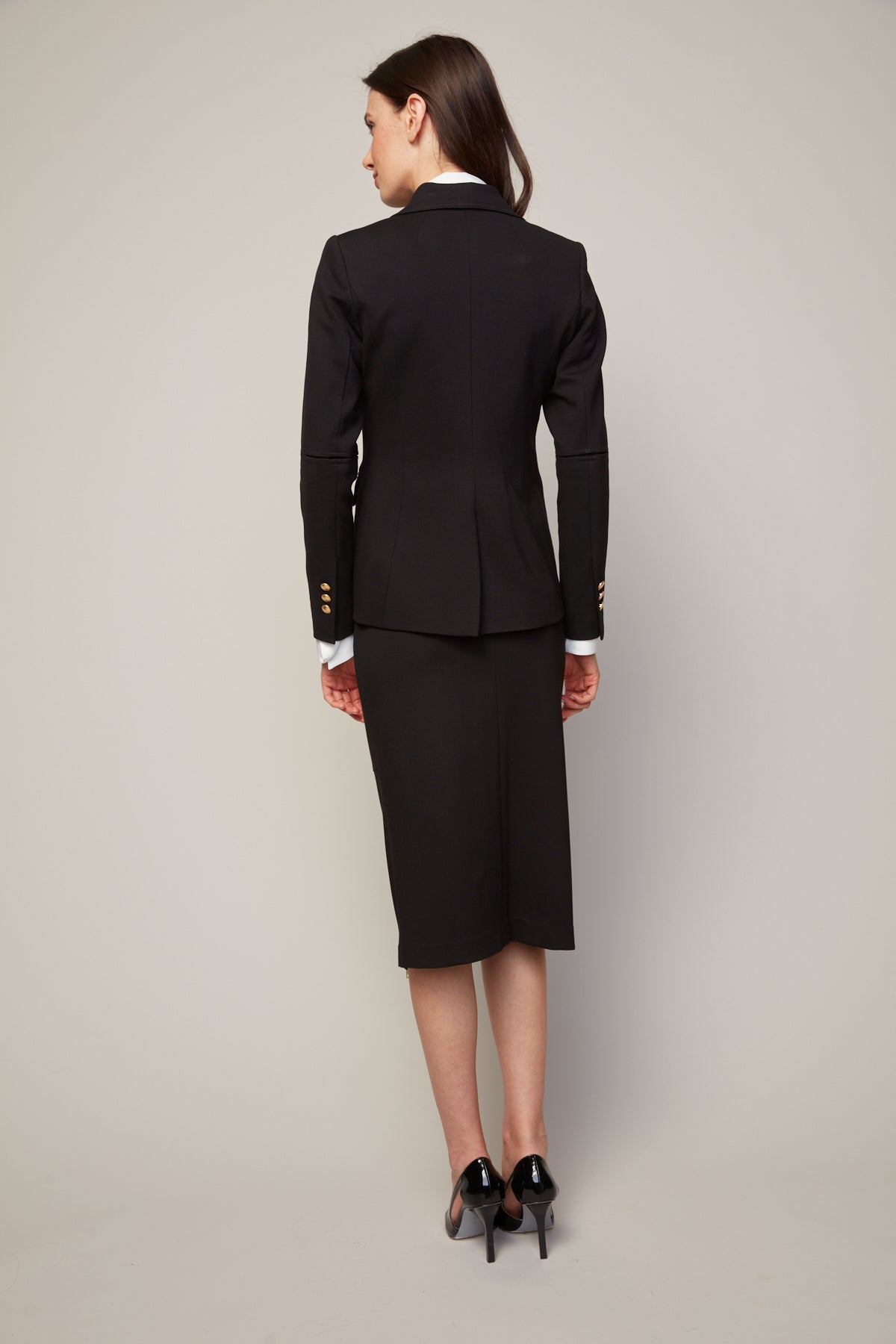 James Double Breasted Signature Stretch Blazer w/ Elbow Detail