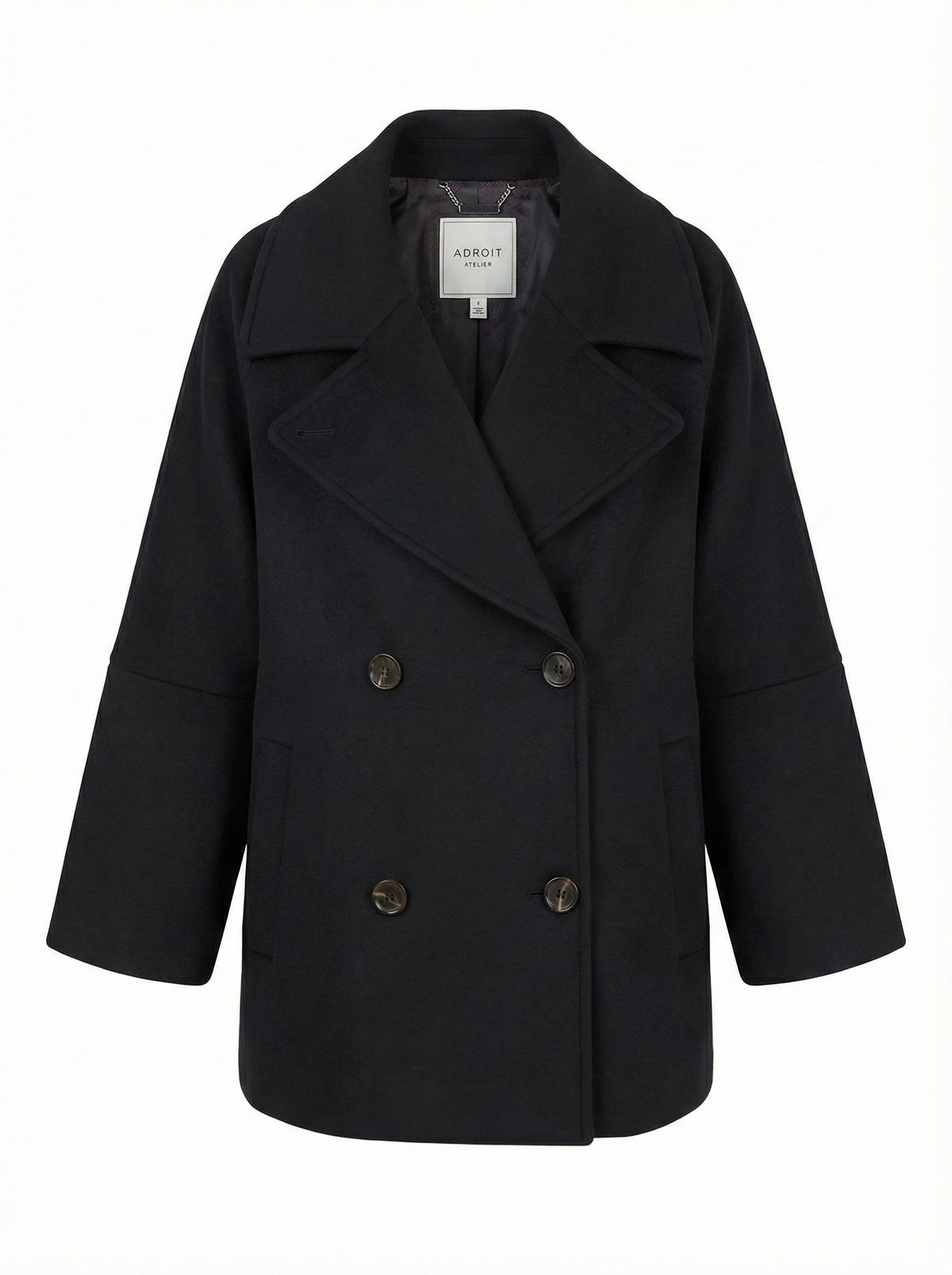 Jordan, double-breasted raglan sleeve wool blend coat