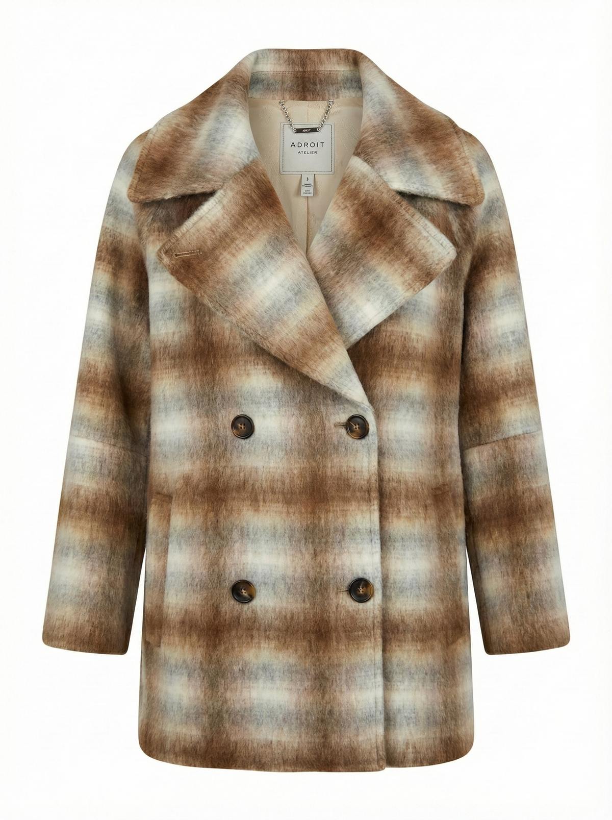 Jordan, double-breasted raglan sleeve wool blend coat