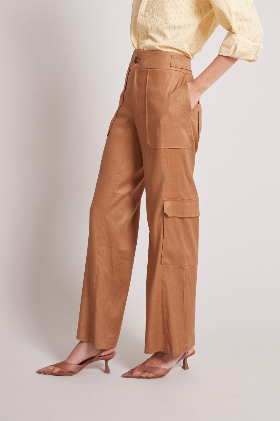 Pantalon cargo taille moyenne Nolan