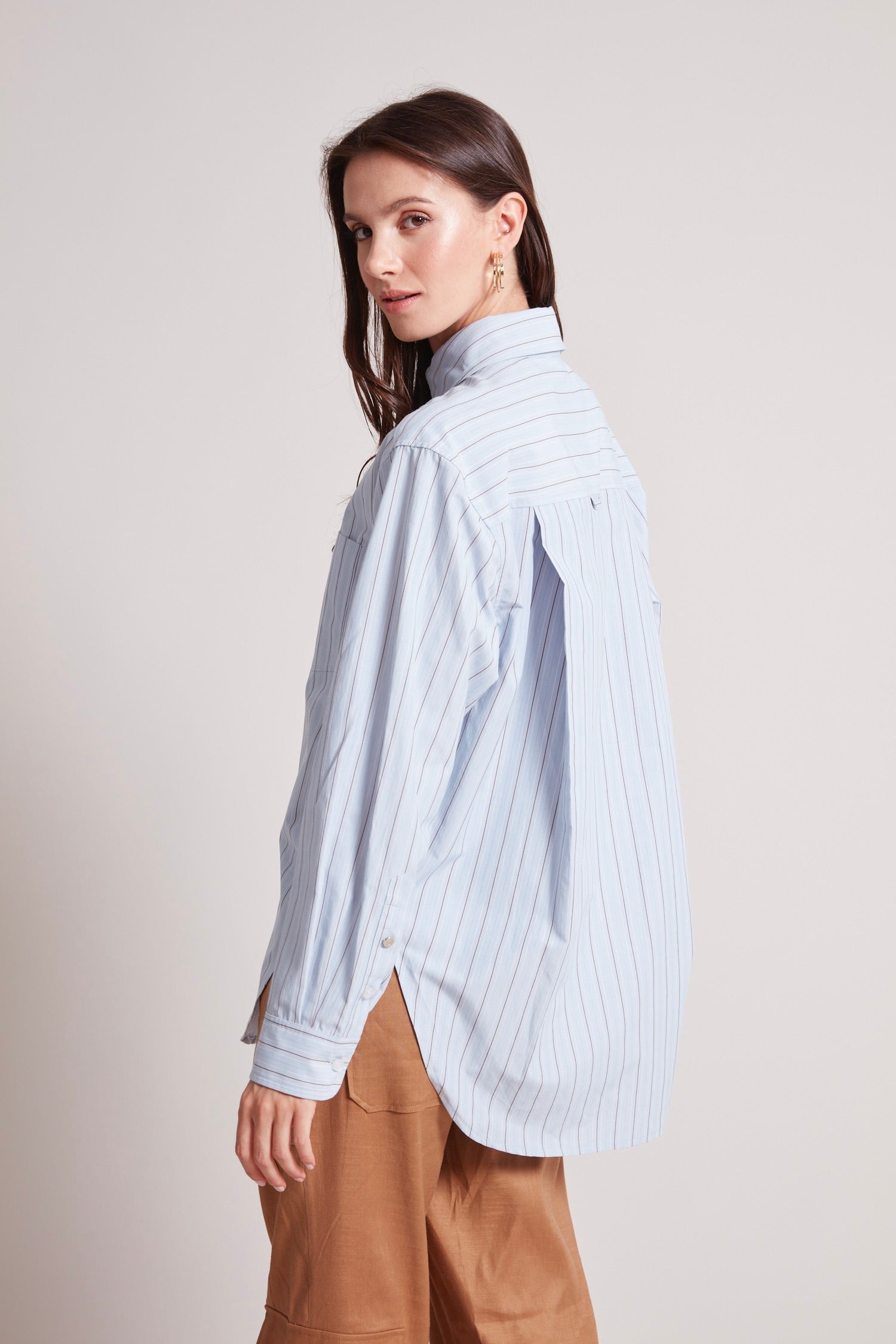 Chemise boutonnée rayée boyfriend Kean