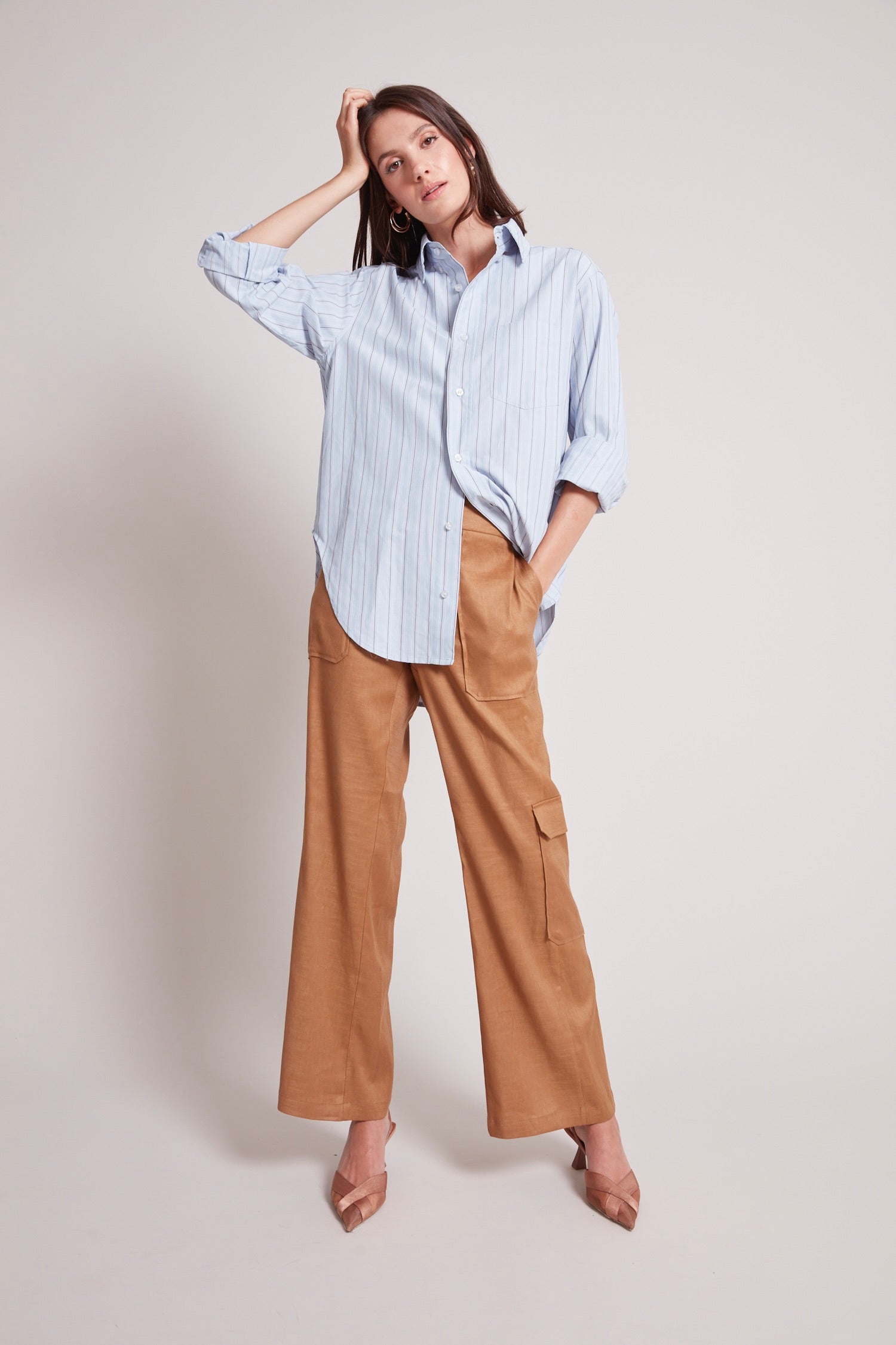 Chemise boutonnée rayée boyfriend Kean