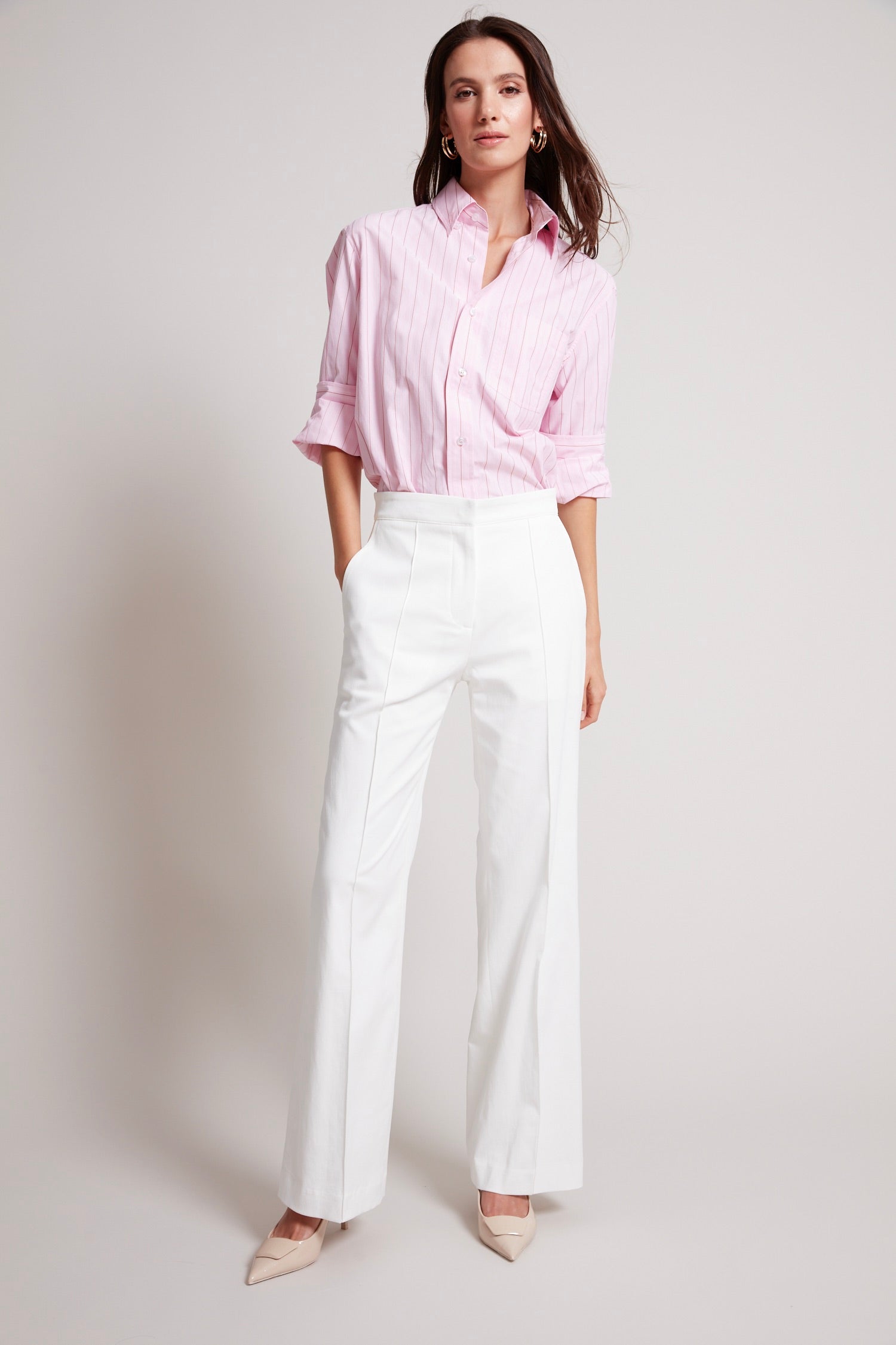 Preston Straight Leg Stretch Trouser With Pin Tuck