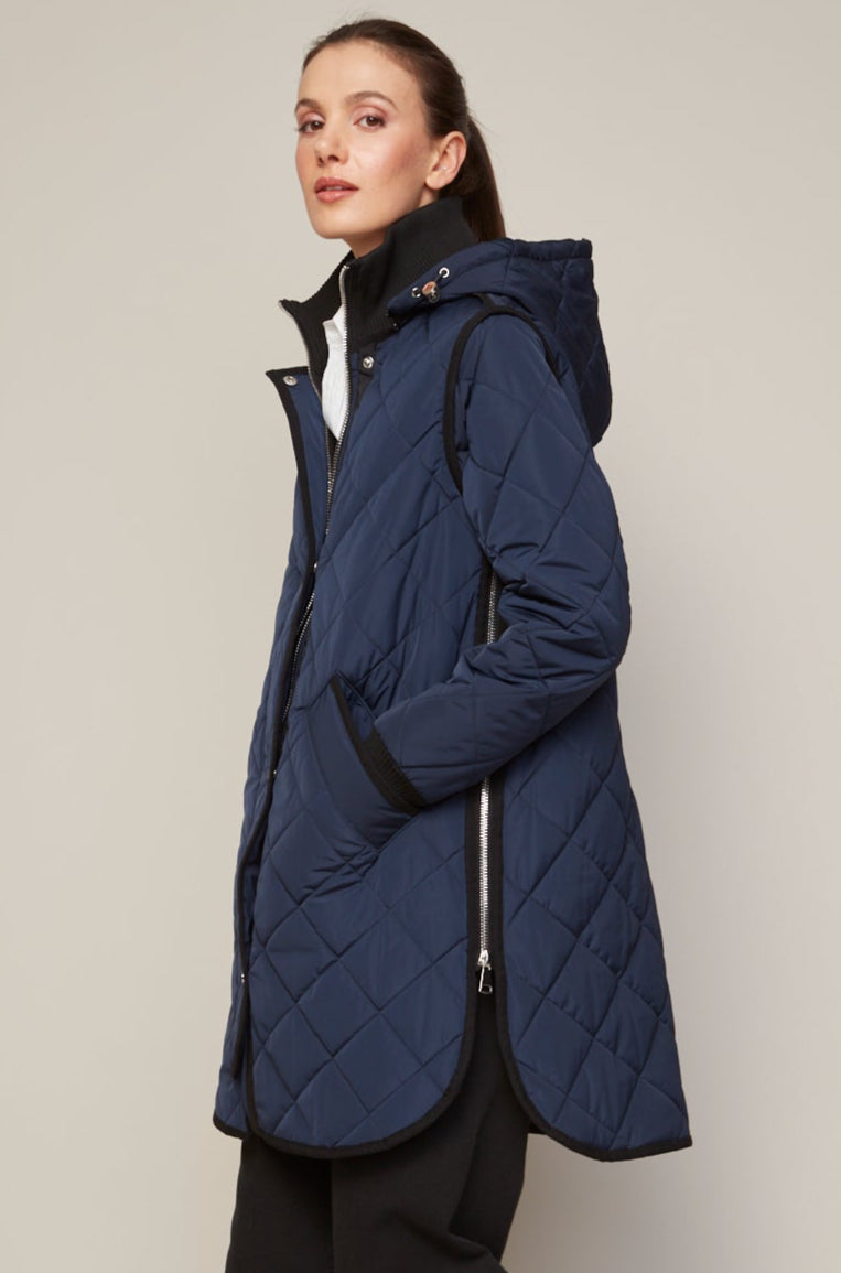 Libby, manteau matelassé à fermeture éclair avec capuchon amovible