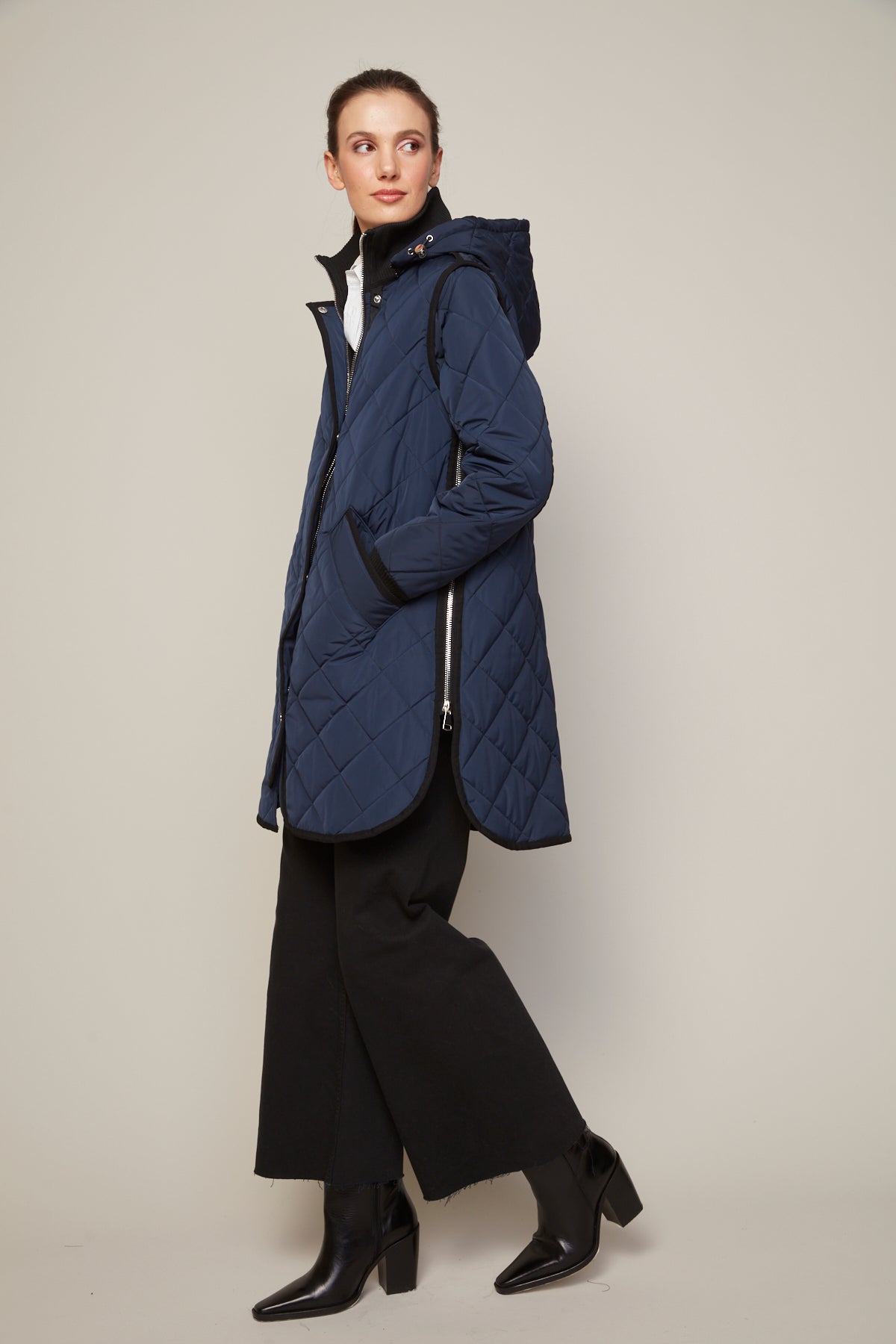 Libby, manteau matelassé à fermeture éclair avec capuchon amovible
