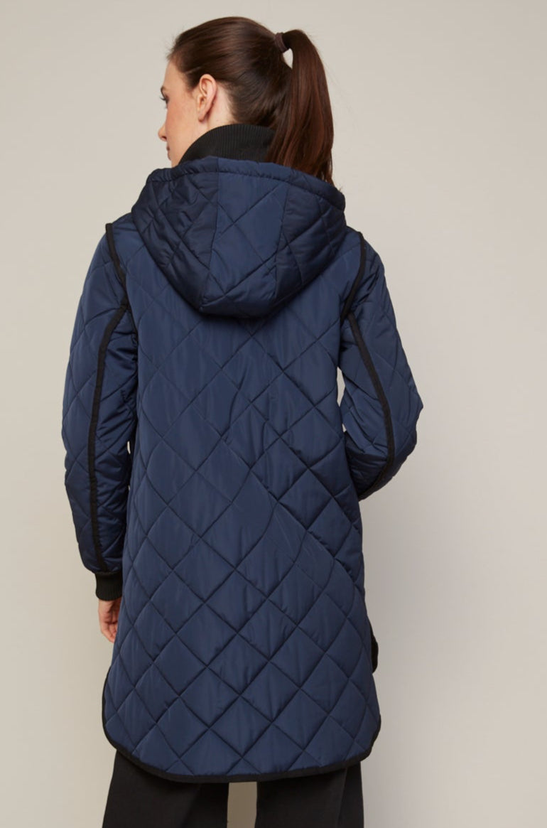 Libby, manteau matelassé à fermeture éclair avec capuchon amovible
