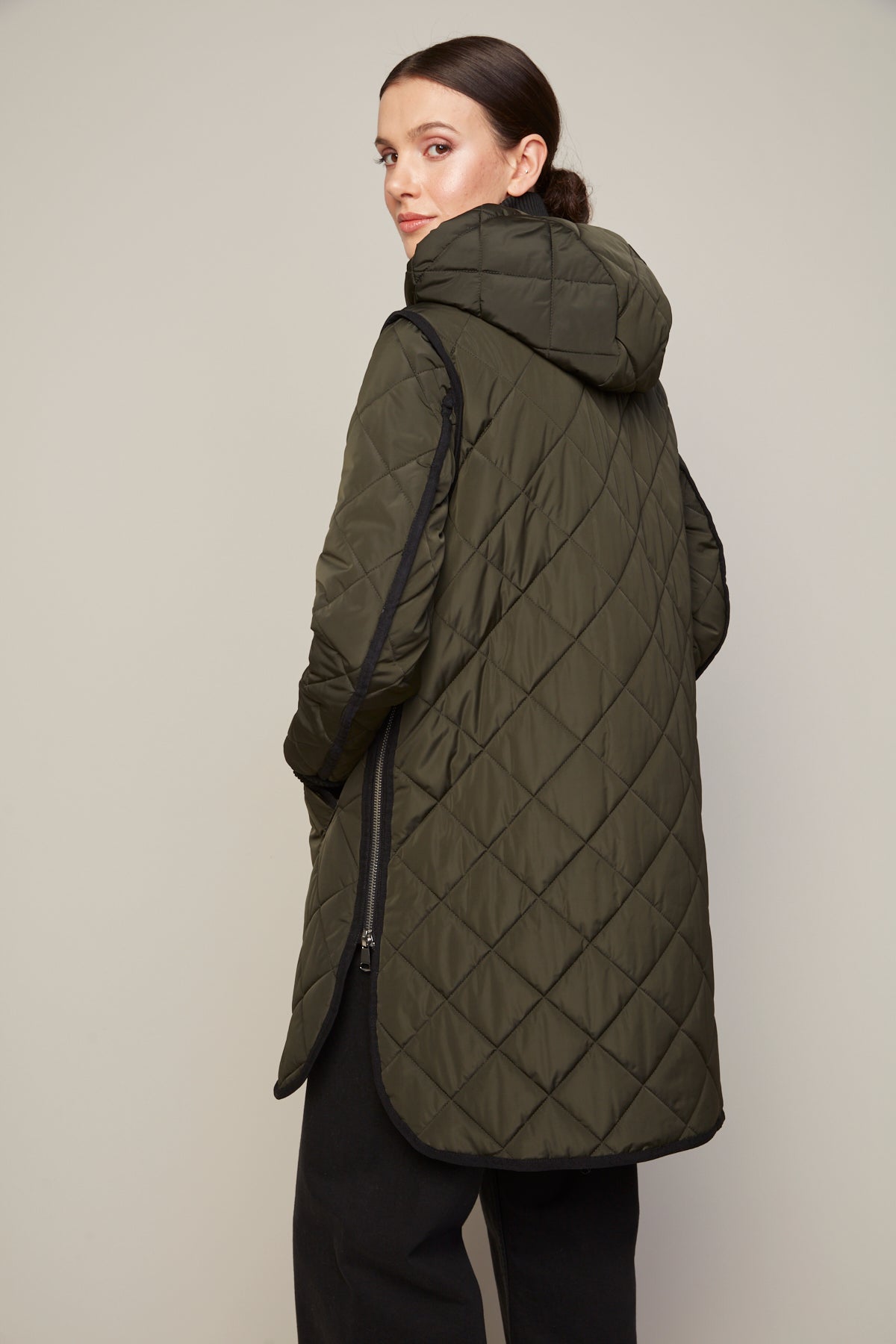 Libby, manteau matelassé à fermeture éclair avec capuchon amovible