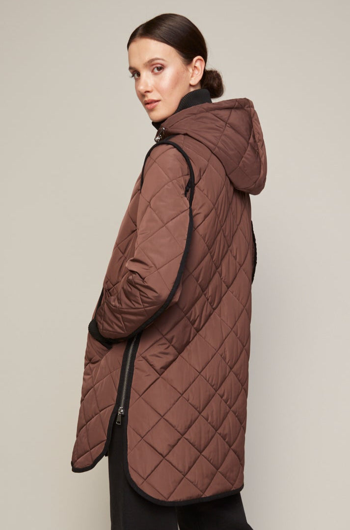 Libby, manteau matelassé à fermeture éclair avec capuchon amovible