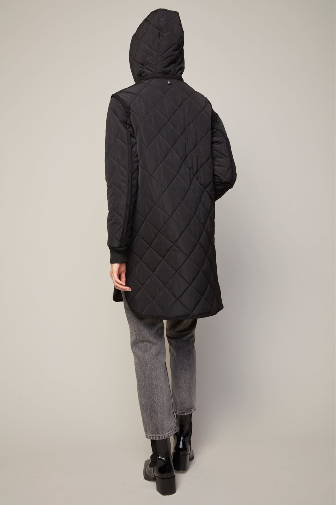 Libby, manteau matelassé à fermeture éclair avec capuchon amovible