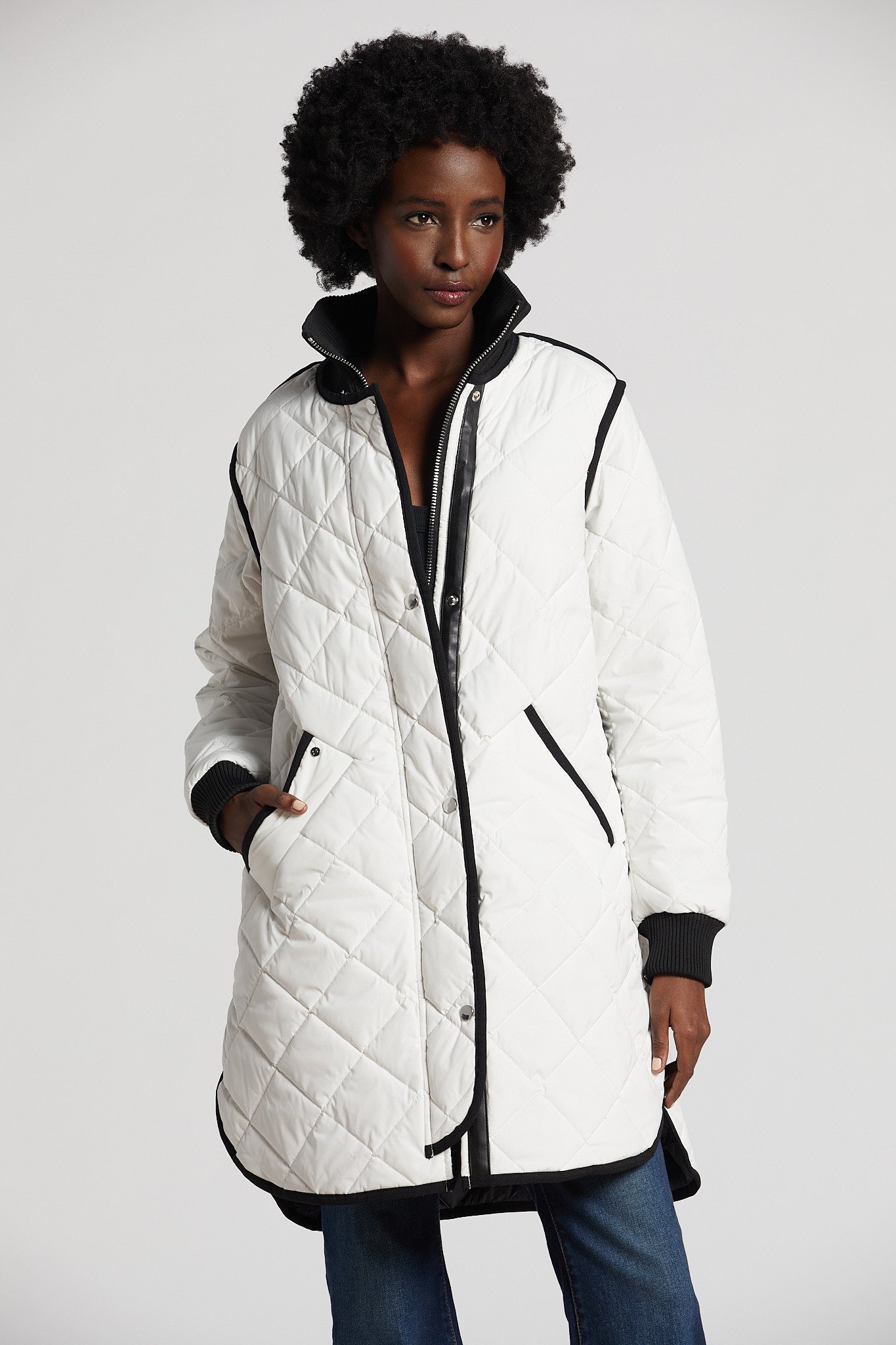 Libby quilted full zip coat