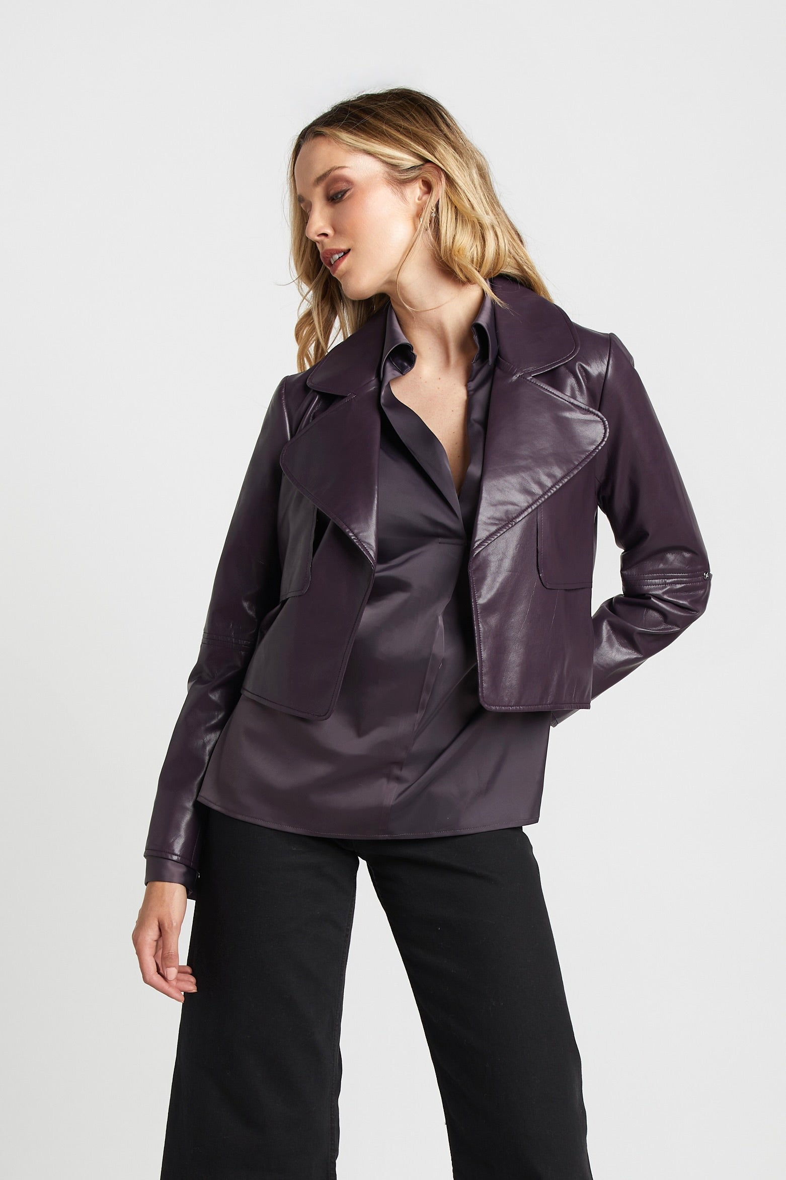 Veste courte en cuir vegan Ninon