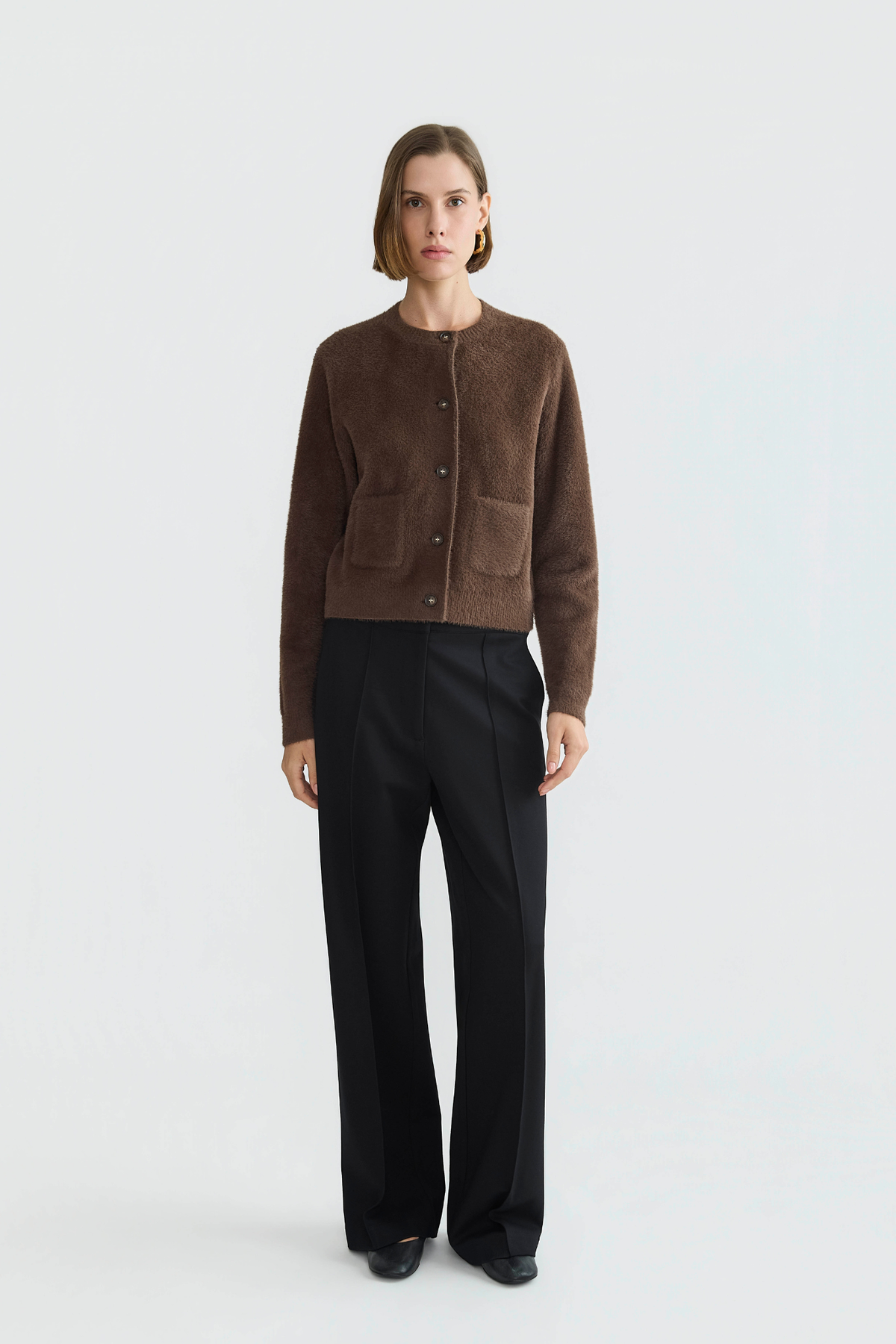 Preston, stretch pin tuck ponte pant w/slant pockets