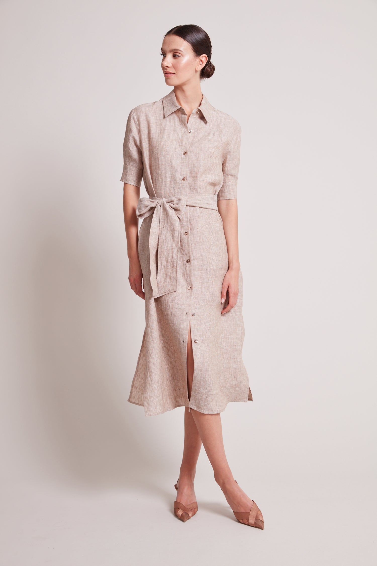 Randi long buttoned shirt dress