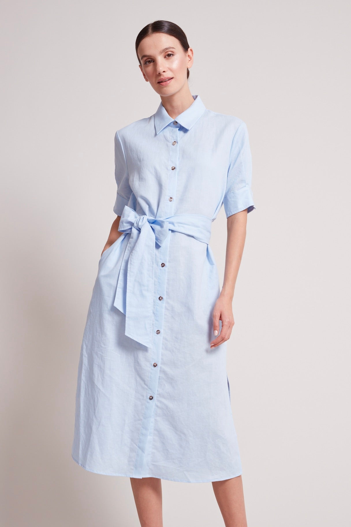 Randi long buttoned shirt dress