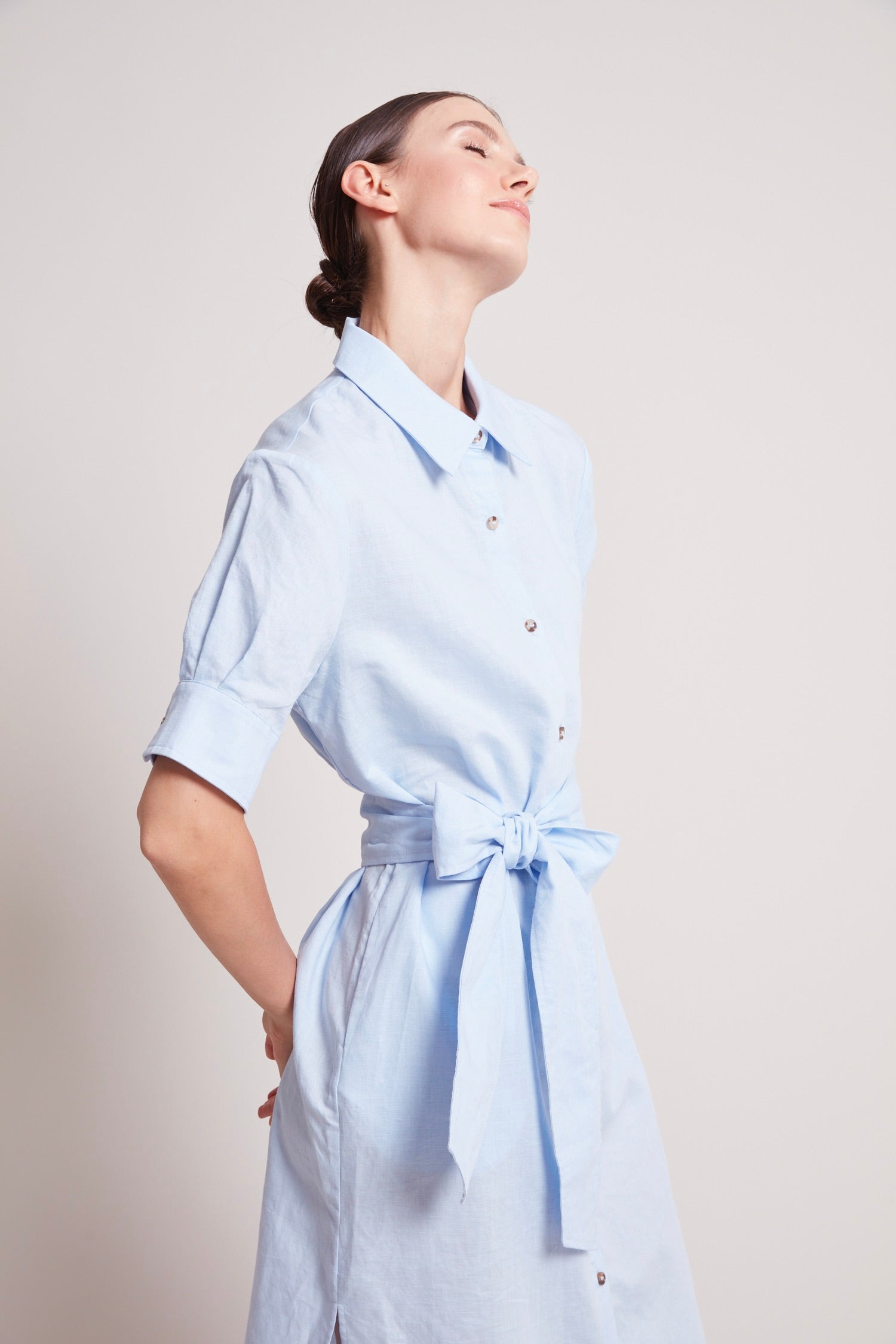 Randi long buttoned shirt dress