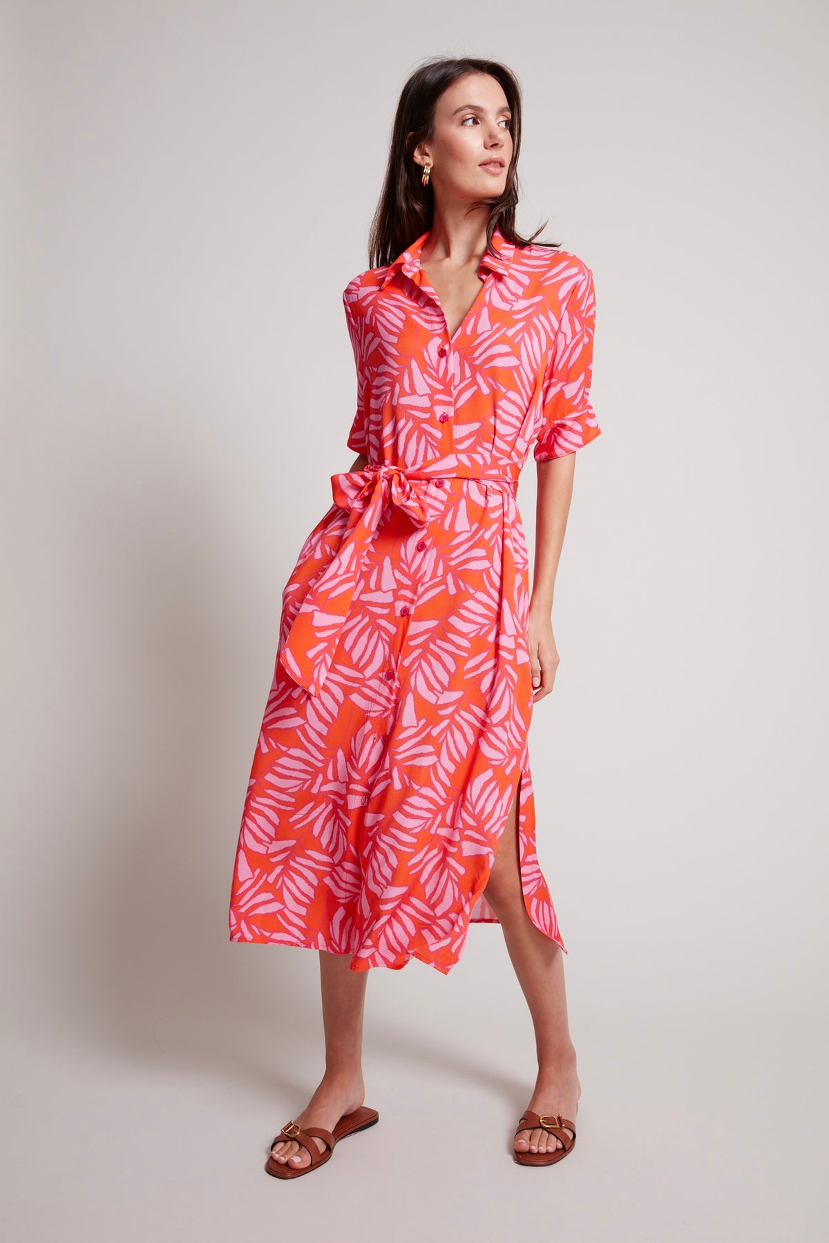 Randi long buttoned shirt dress
