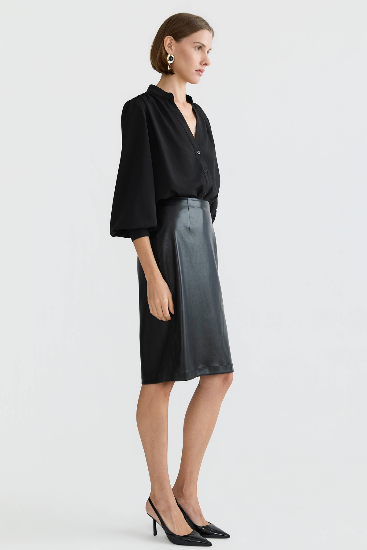 Reese Pencil Vegan Leather Skirt