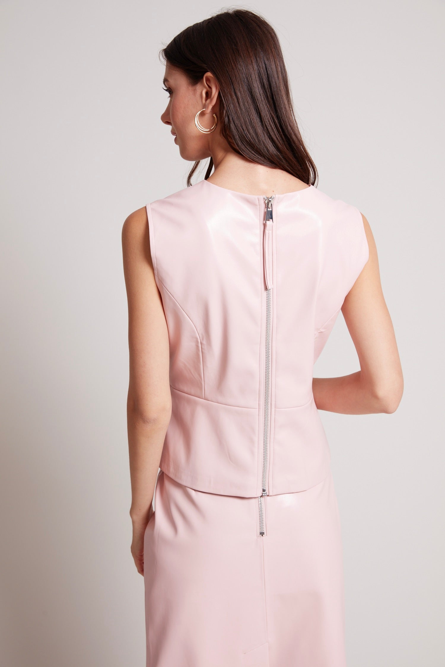 Reign vegan leather sleeveless top
