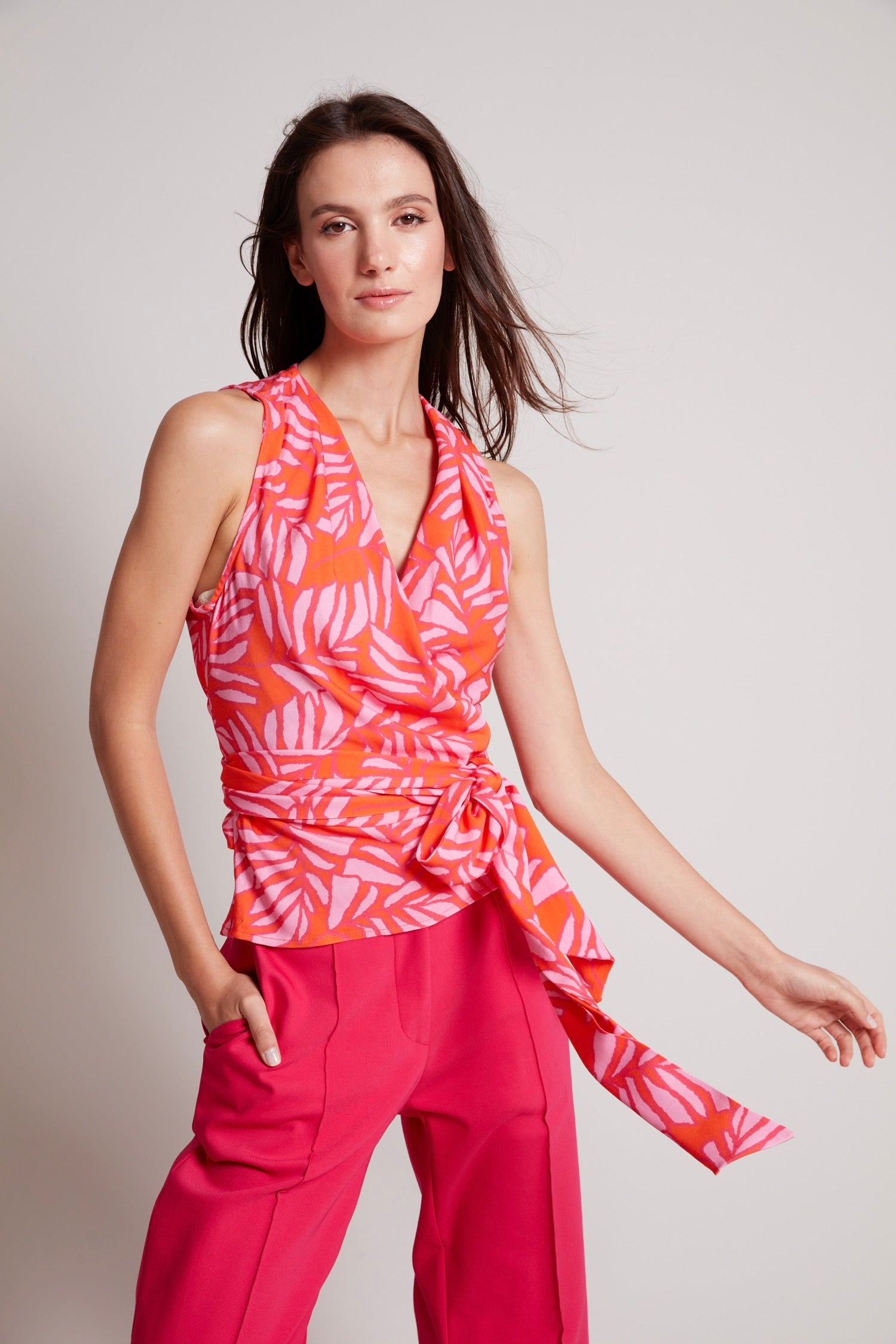 Remi sleeveless wrap top