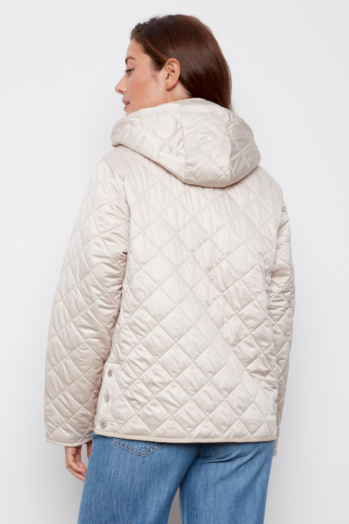 Shelby, quilted jacket with removable hood