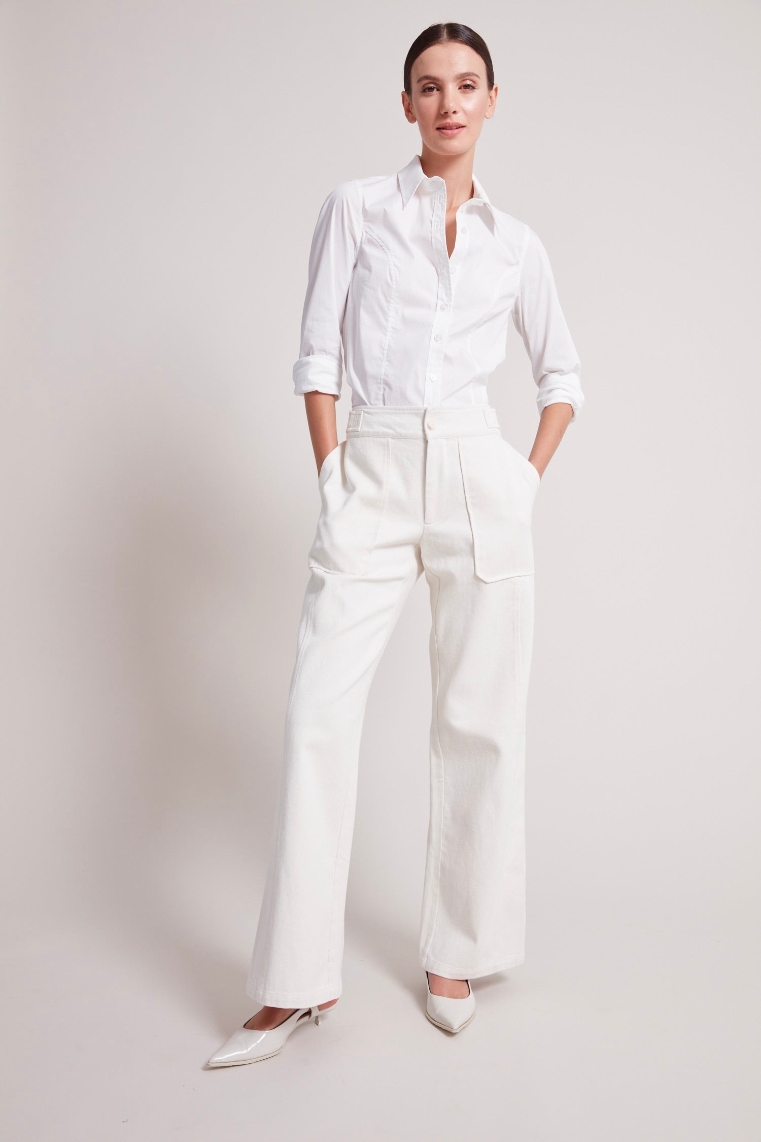 Pantalon en denim taille moyenne Spencer