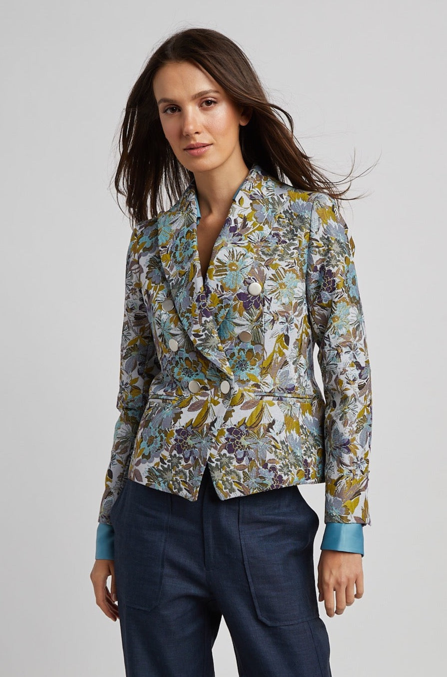 Blazer à double boutonnage avec motif fleuri Taylor