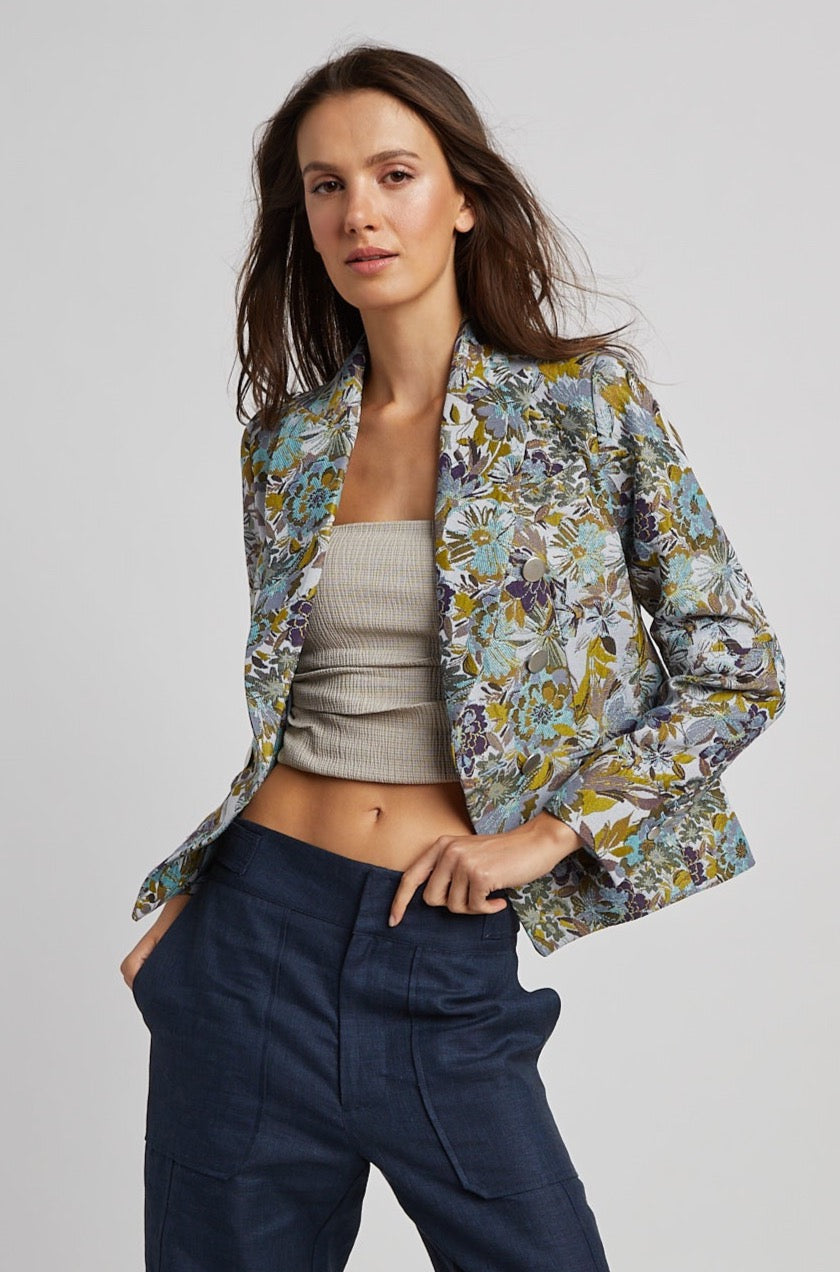 Blazer à double boutonnage avec motif fleuri Taylor