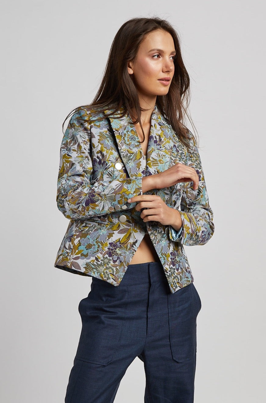 Blazer à double boutonnage avec motif fleuri Taylor