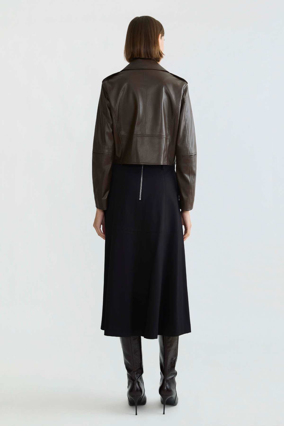 Tyra stretch vegan leather biker jacket