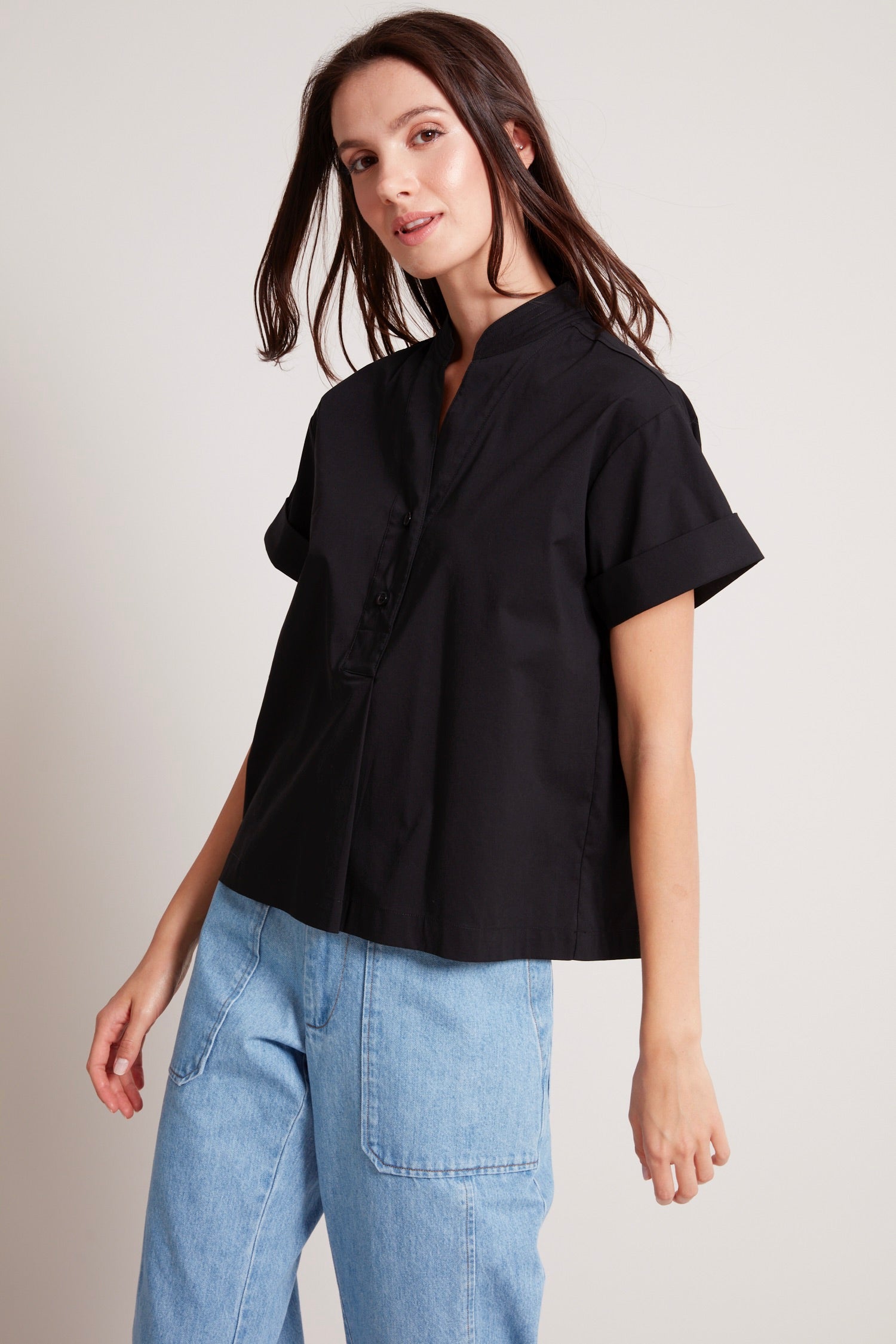 Theo short pullover cap sleeve shirt