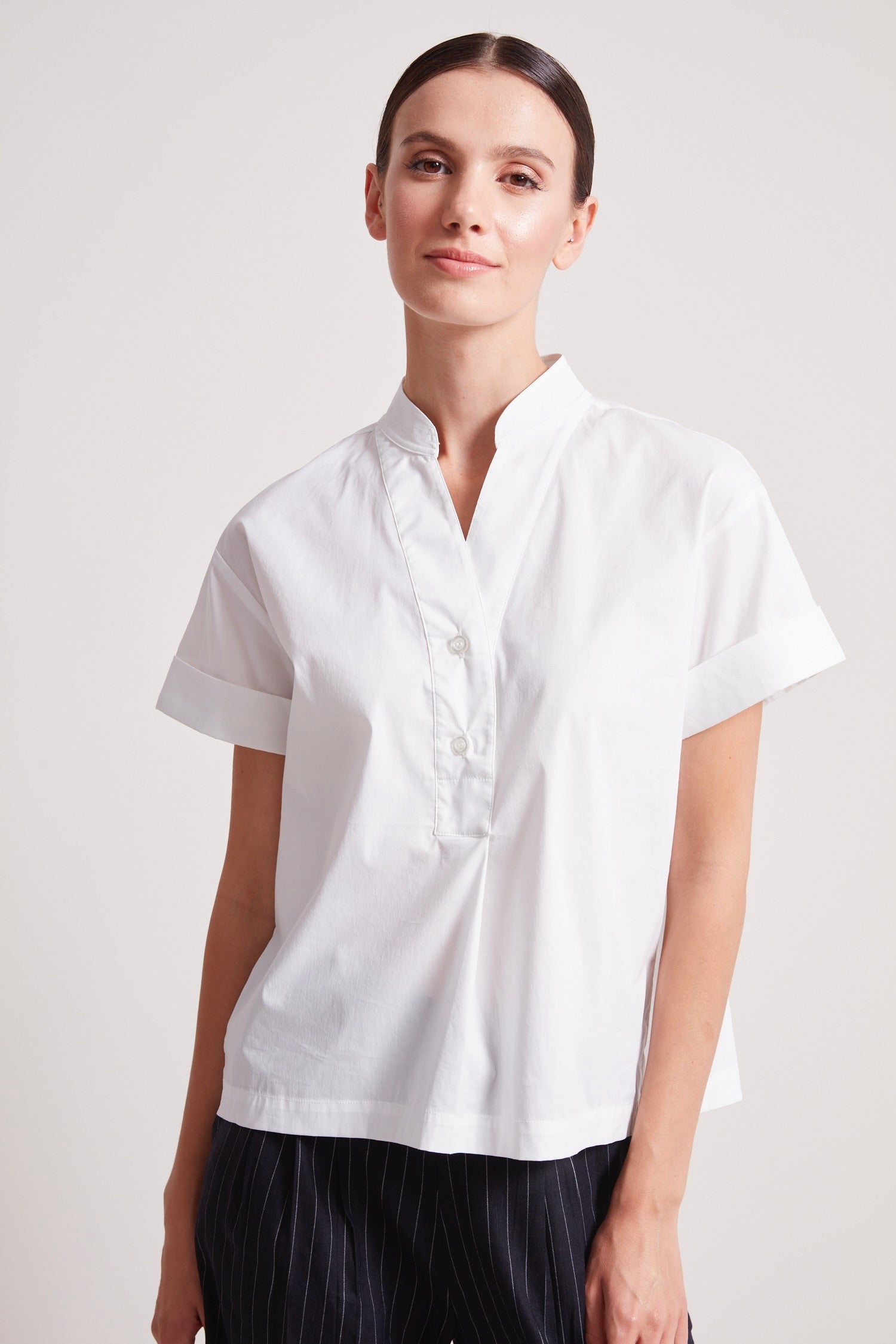 Theo short pullover cap sleeve shirt
