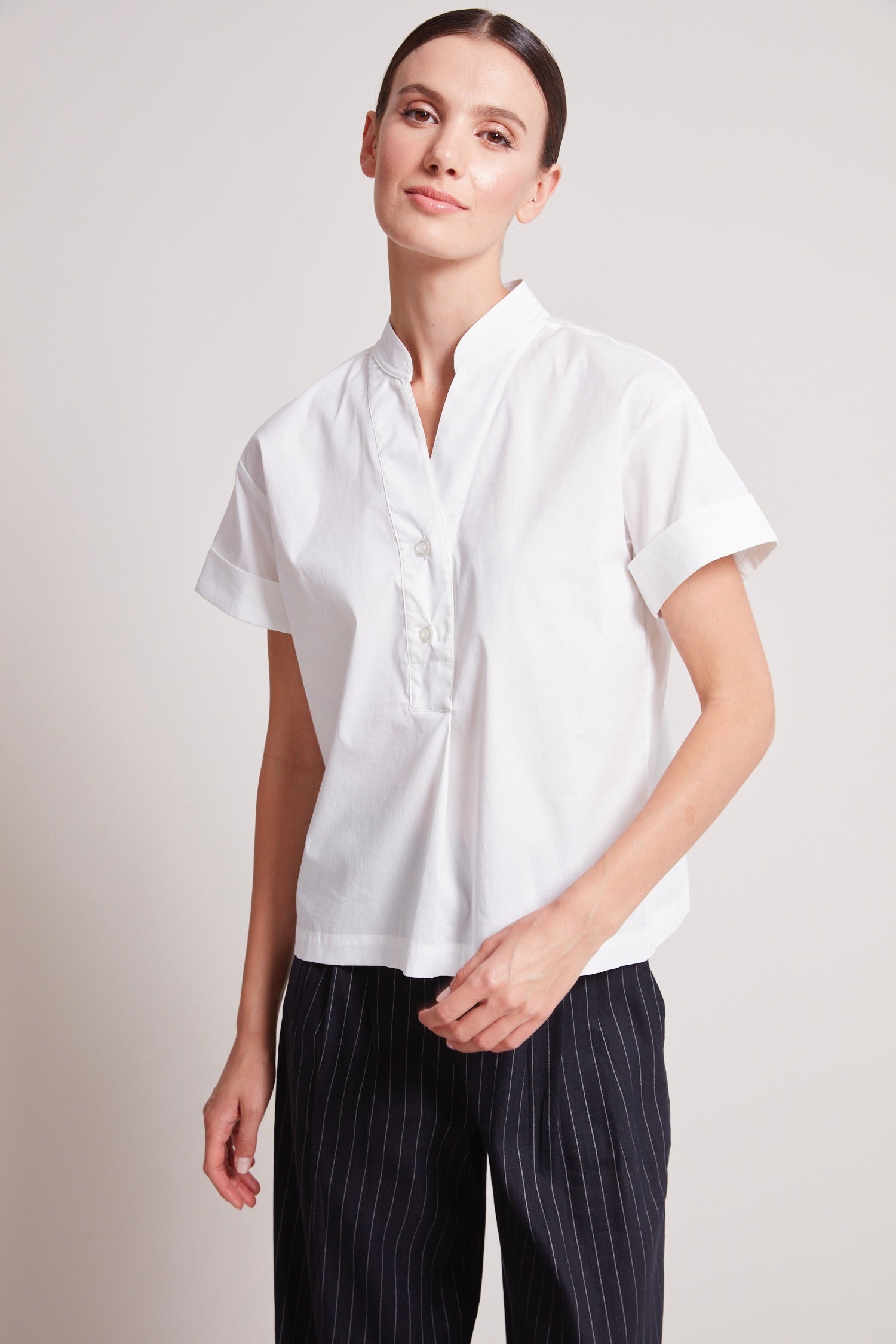 Theo short pullover cap sleeve shirt