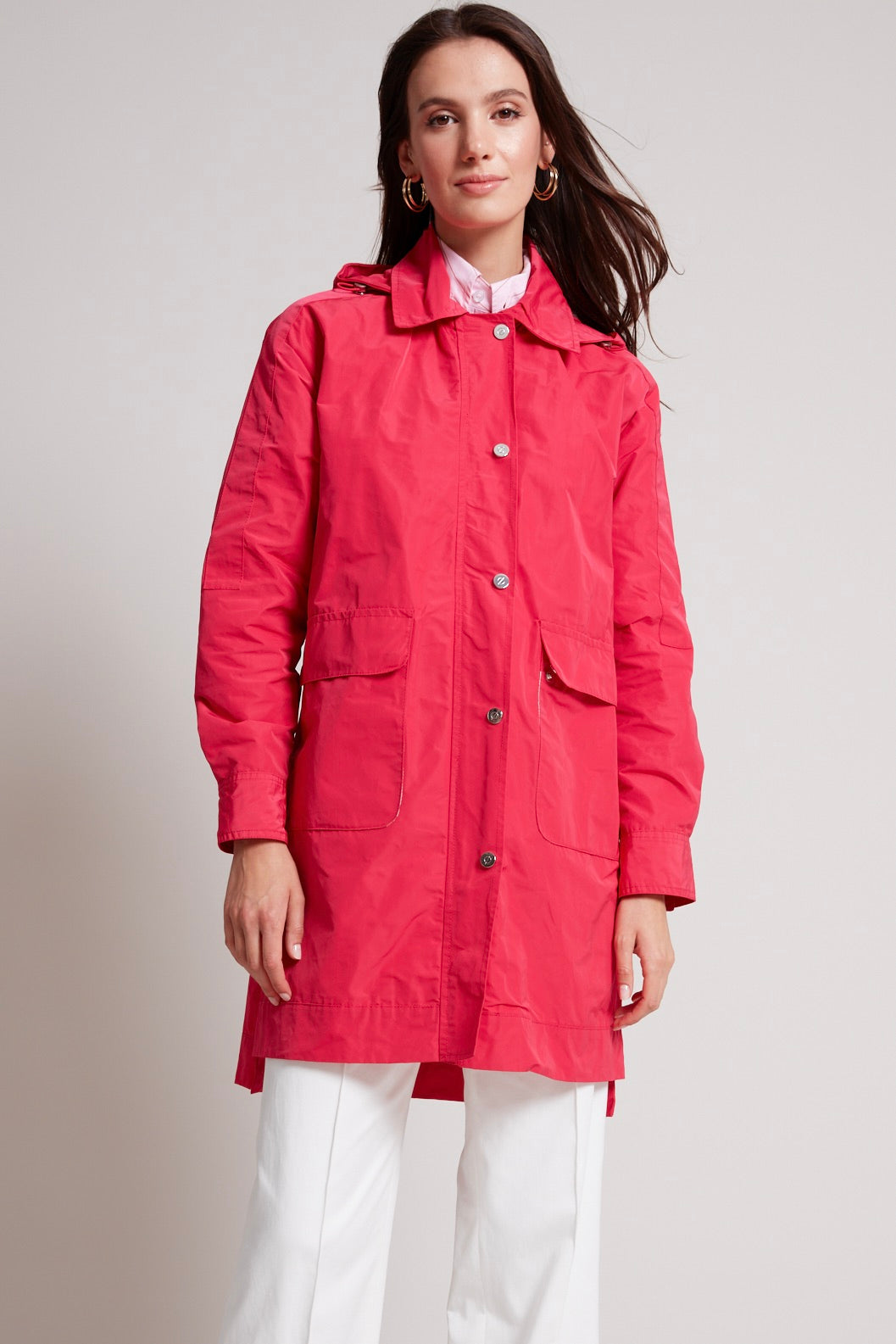 Tori removable hooded raincoat