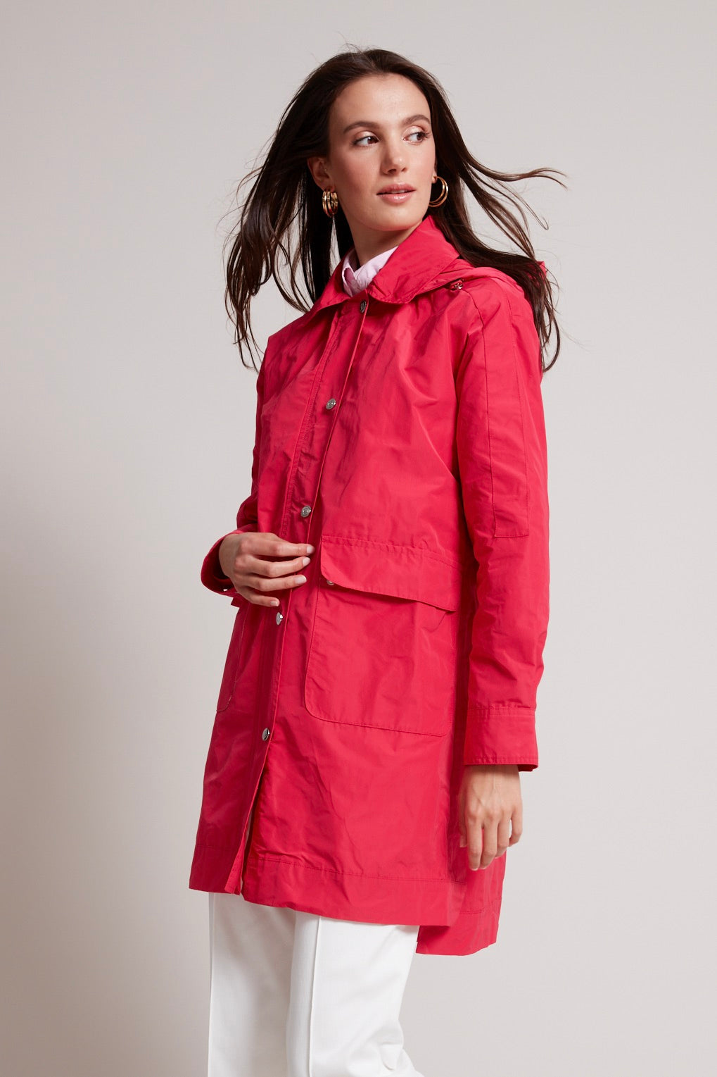 Tori removable hooded raincoat