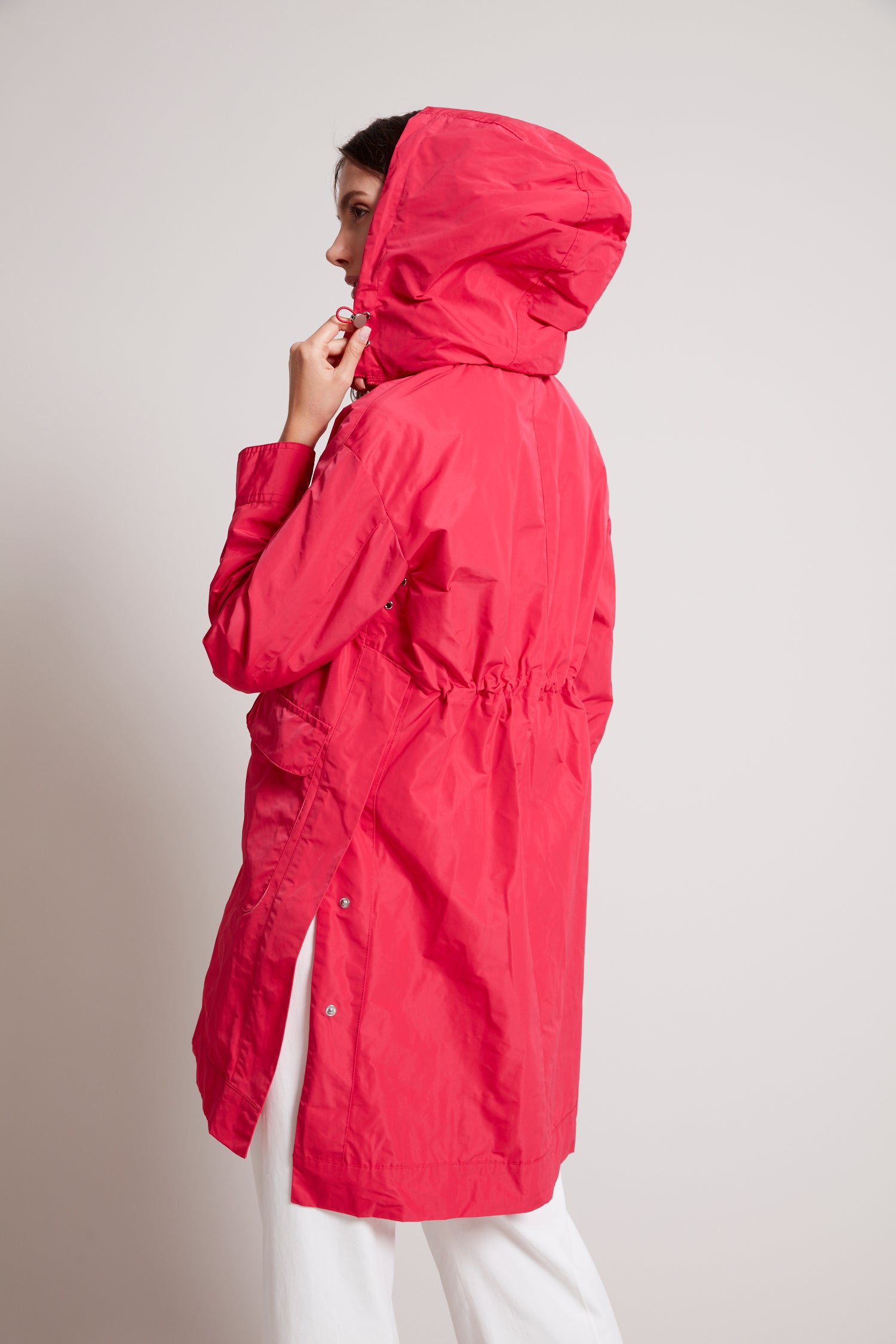 Tori removable hooded raincoat