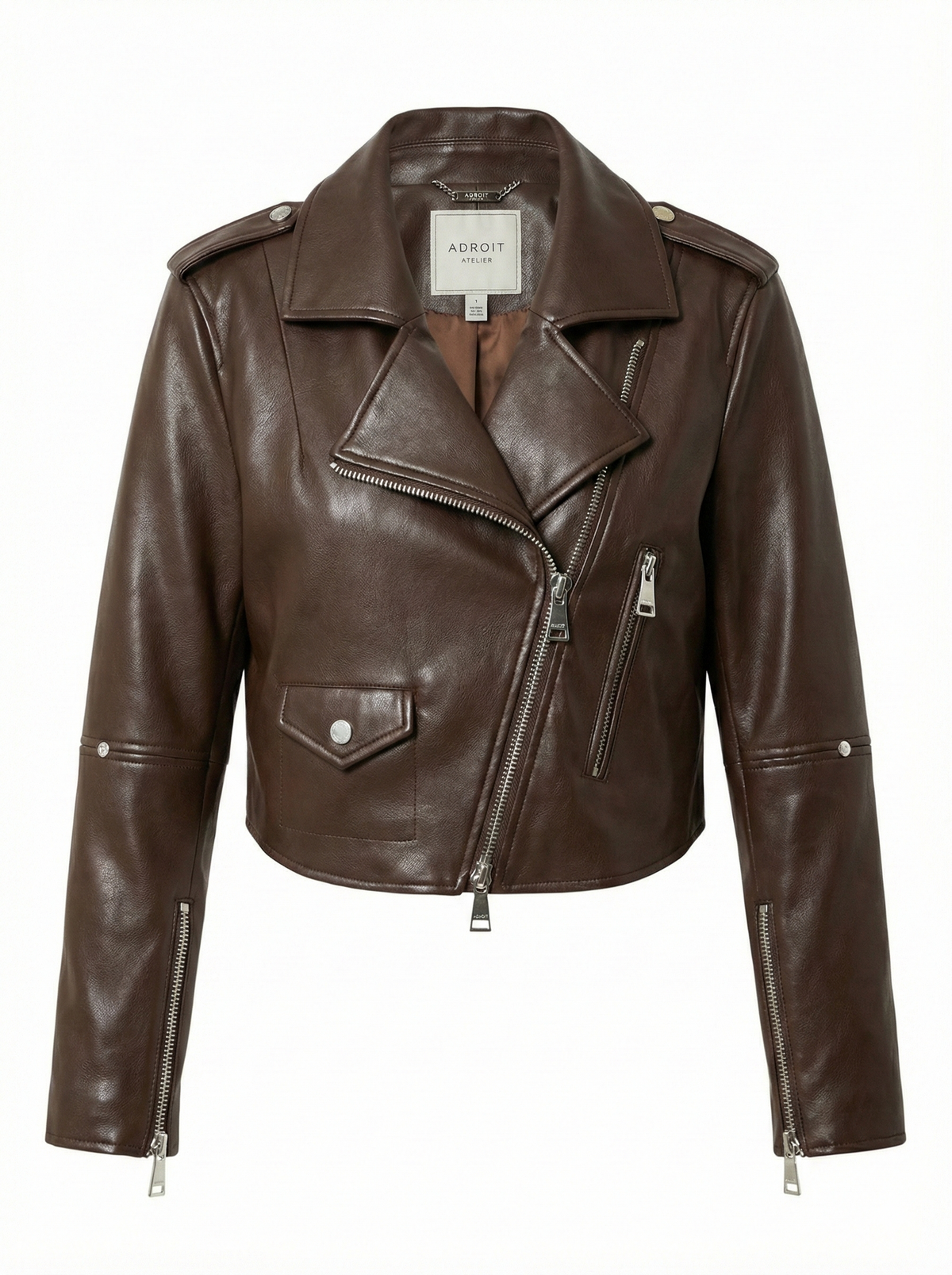 Tyra stretch vegan leather biker jacket