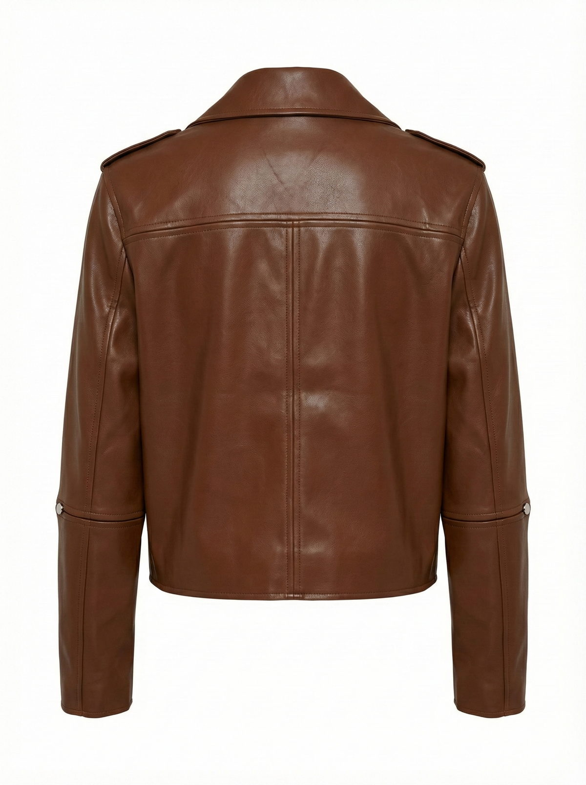 Camille, open front vegan leather jacket