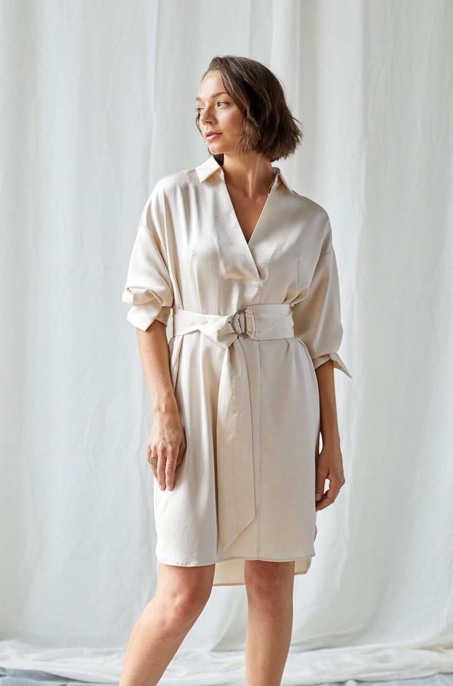 Kyoko pull over dress with sash