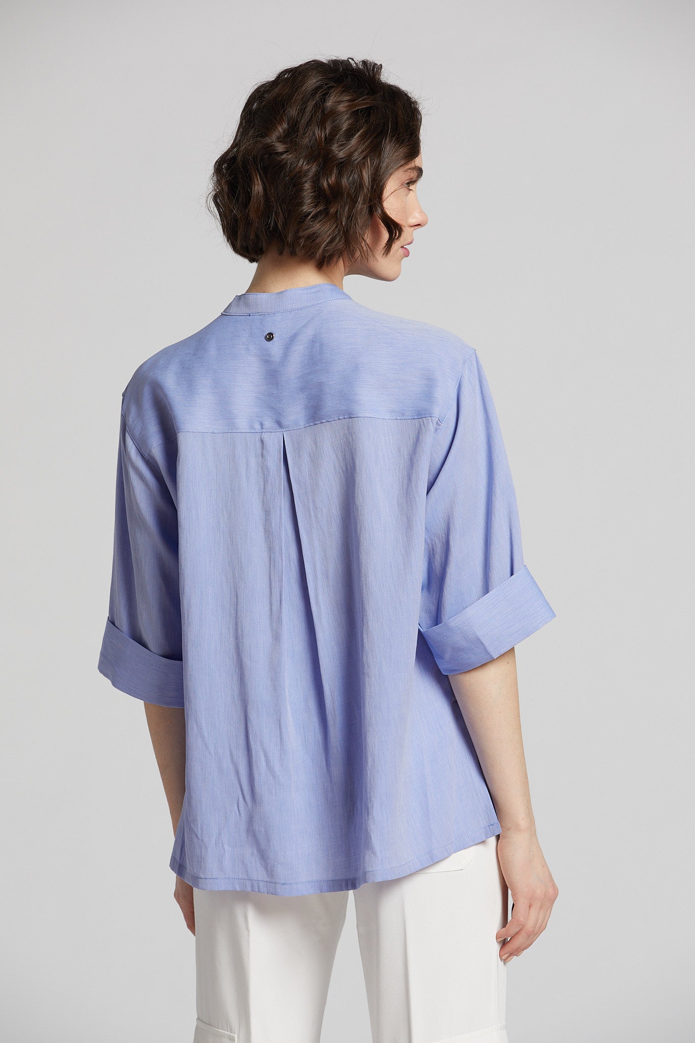 Nala oxford shirting patch pocket blouse