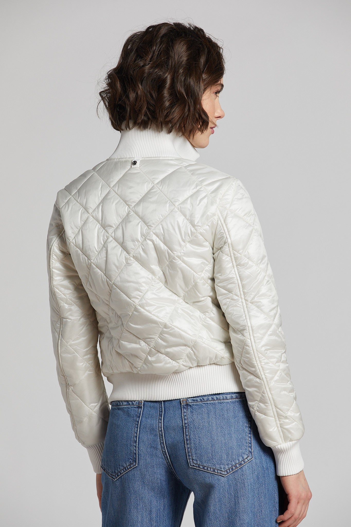 Nour quilted bomber with knit trim